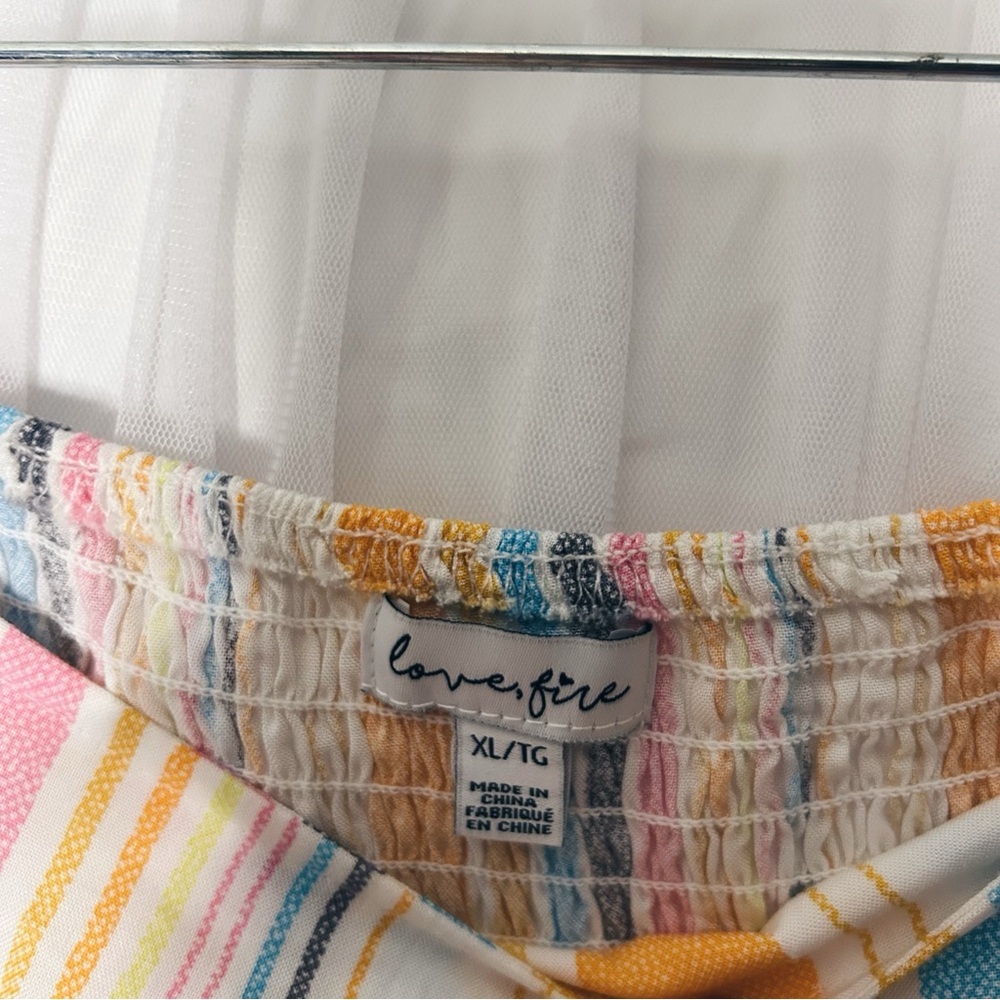 Love Fire Yellow and Blue Pleated Skater Mini Skort - Picture 2 of 3